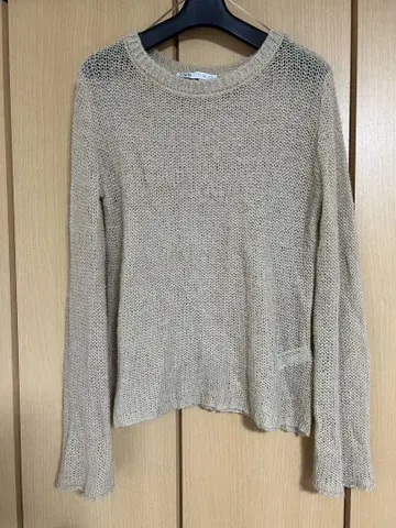 ZARA 자라 메쉬 모헤어 니트 베이지 L