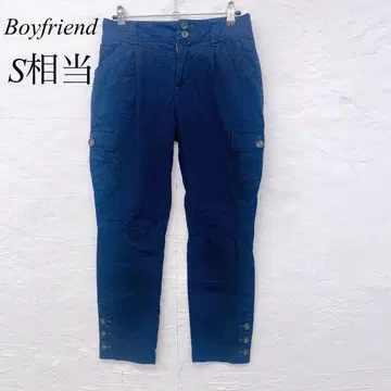 e5306 유니클로 보이프렌드 팬츠 네이비 S 상당 카고풍 면 100%