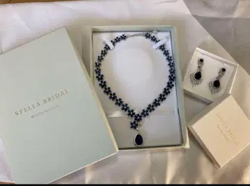 STELLA BRIDAL 네이비 목걸이와 귀찌