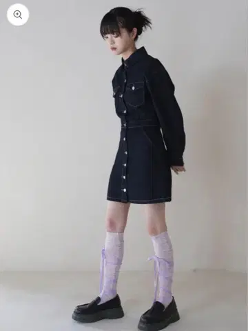 Uenui 데님 미니 원피스