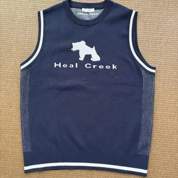 Heal Creek 슬리브리스 니트 베스트 네이비