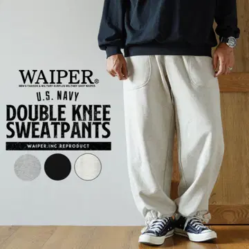 waiper 더블니 스웨트 팬츠 wp1032 블랙