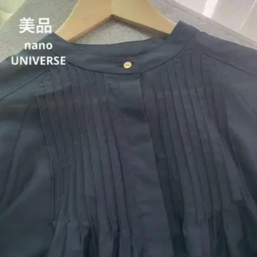 새상품급*nano UNIVERSE*네이비*시어*핀턱 셔츠*3회 착용