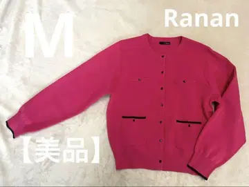 [컨디션 최상] RANAN 니트 가디건 배색 니트 가디건 M 핑크
