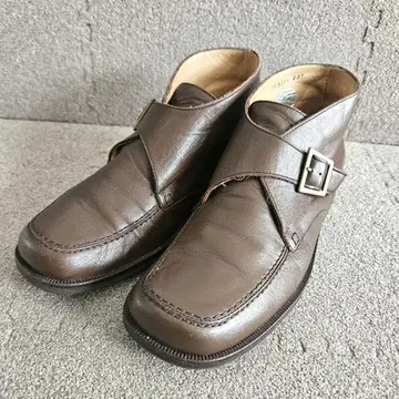 ing 여성용 디자인 부츠 브라운 벨트 U칩 천연 가죽 23cm
