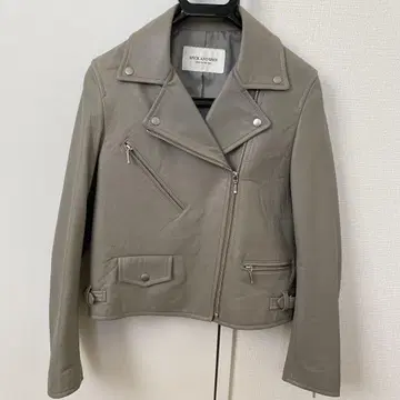 Spick & Span 양가죽 더블 라이더 자켓 36 그레이