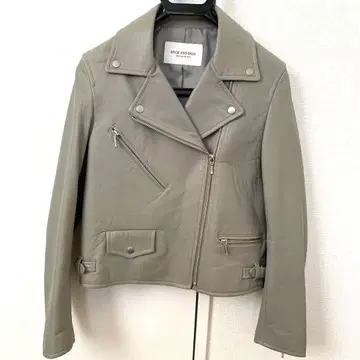 Spick & Span 양가죽 더블 라이더 자켓 36 그레이
