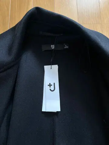 새상품 +J 블랙 캐시미어 블렌드 롱 코트 L 사이즈 벨트 포함