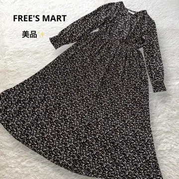 프리즈마트 새상품급 꽃무늬 카슈쿨 원피스 롱 하이웨스트 블랙 F