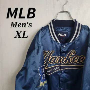 [ 레어 ] MLB 에므엘비 바시티 자켓 XL 네이비 자수 로고 양키스