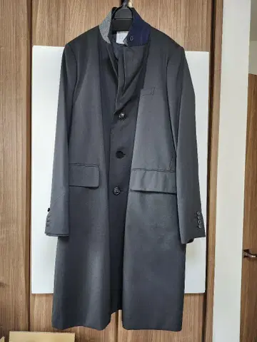 sacai 블랙 체스터 코트