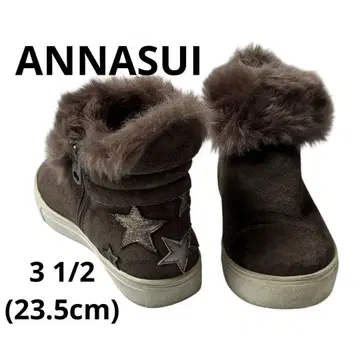 ANNASUI 보아 숏부츠 23.5 별 스타 스웨이드 스니커즈