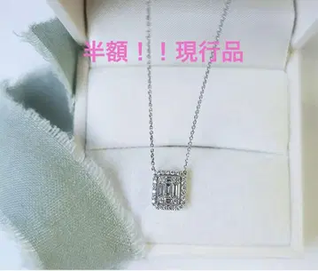 보증서 첨부! 버킷컷 다이아 목걸이 플라티나