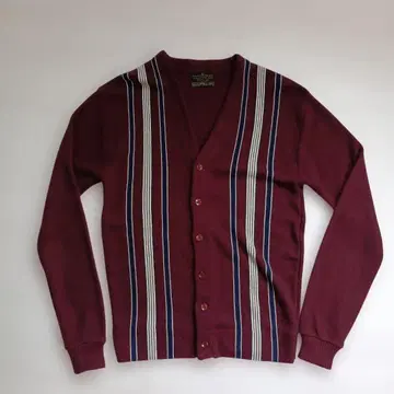 Sears 버건디 스트라이프 가디건 L 사이즈