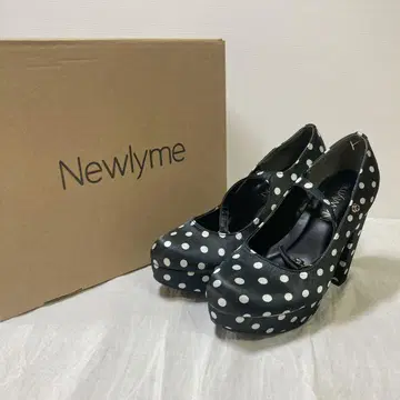 Newlyme 도트 무늬 하이힐 힐 여성용 신발 귀여운 41/9