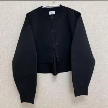 JEANASIS 블랙 크롭 가디건 긴팔