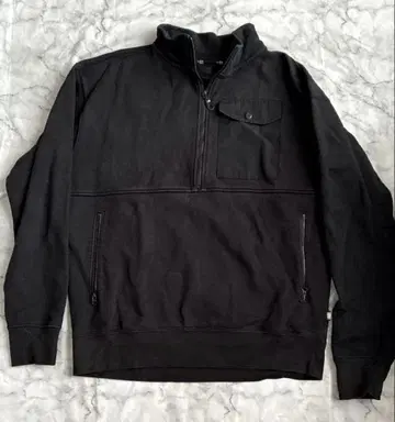 뉴에라 하프 지퍼 맨투맨 NEWERA 블랙 L 사이즈