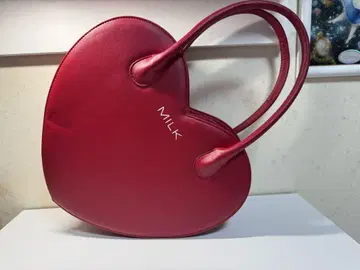 MILK 하트형 핸드백 레드