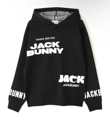 Jack Bunny!! 로고 자카드 니트 후디 블랙