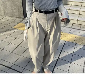 etretokyo 턱 팬츠 베이지