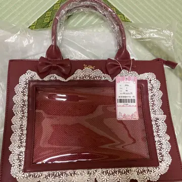 To Alice 리본 포함 레드 토트백