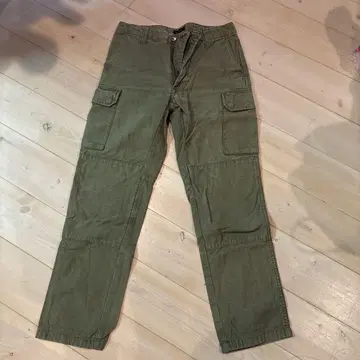 카고 팬츠 올리브색 DE 자수 4 포켓