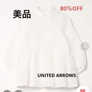 새상품급 UNITED ARROWS 에어리 자카드 2WAY 블라우스 화이트