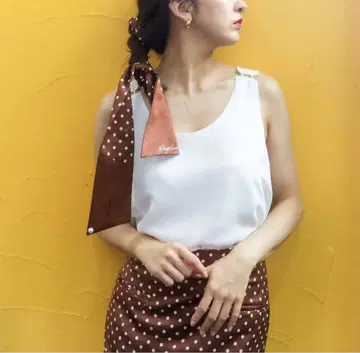 ROSY LUCE FRENCH DOT SKIRT BROWN S