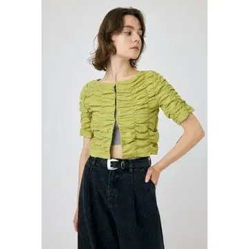 마우지 SHIRRING CROP 상의