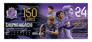 산프레체 히로시마 히가시 토시키 150경기 출전 기념 페이스 타월