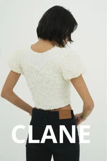 CLANE 더블 페이스 셔링 크롭 상의 새상품급