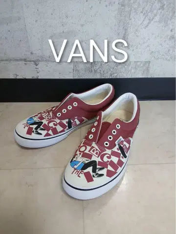 VANS 슬립온 빨간색/화이트