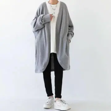 안티카 인기 완판템 와플 가디건 멜란지 그레이