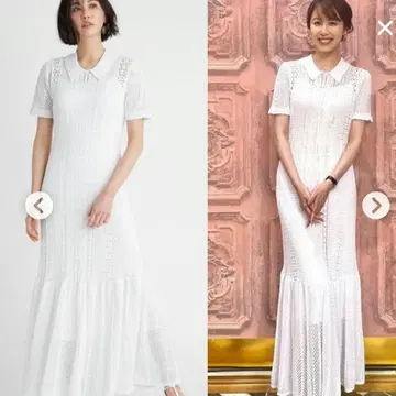 CELFORD 레이스 편직 반팔 니트 원피스