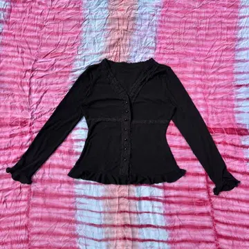 페어리 그런지 black knit tops 레이스