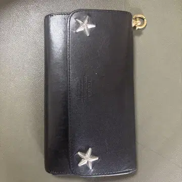 클라이미 블랙 가죽 장지갑 별 모양 장식 포함