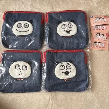 고키겐판다 복슬복슬 데님 파우치 4개 세트