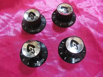 4개 세트 블랙/실버 정품 길드 햇 기타 노브 손잡이 Guild