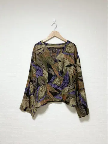 빈티지 80s ANNEKLEIN 보태니컬 무늬 린넨 자켓