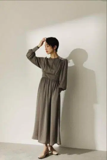 STYLEMIXER 허리 개더 원피스 M 포멀 드레스 경사