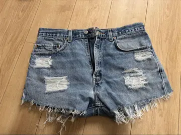 Levi's 505 스트레이트 데님 멕시코제 데미지 가공 숏팬츠