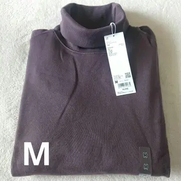 [ 미사용 ] UNIQLO U 터틀넥 맨투맨 퍼플 M
