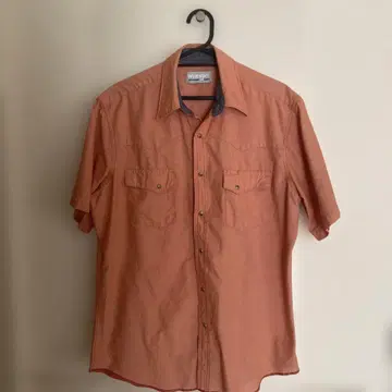 Wrangler 반팔 셔츠 오렌지 아메카지