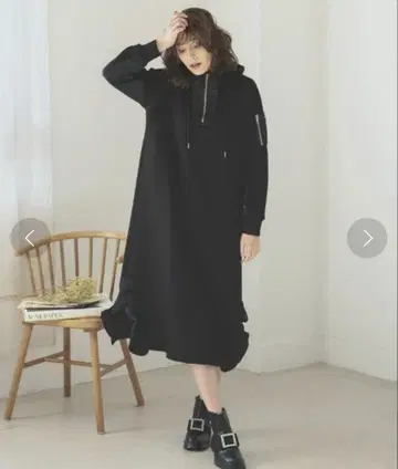 새상품급 DONOBAN 프릴 후디 원피스