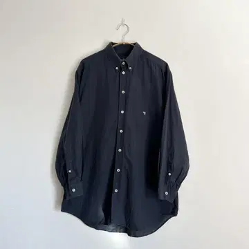 GIORGIO ARMANI 코튼 린넨 셔츠 네이비 이탈리아제