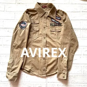 AVIREX 밀리터리 셔츠 긴팔 와펜 여성용