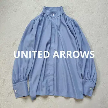 UNITED ARROWS 스탠드 카라 블라우스 38 긴팔 21AW