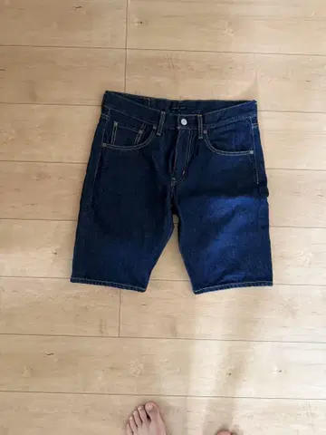BEAMS 일본제 데님 숏팬츠 다크 네이비