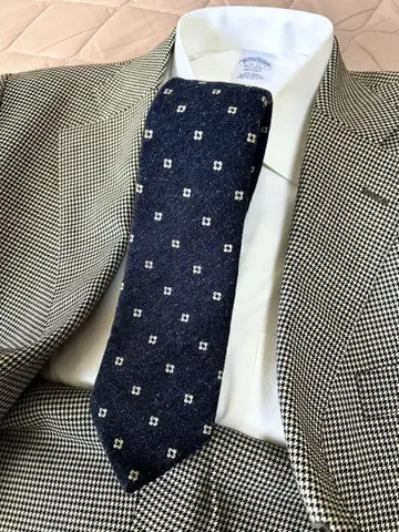 BORRELLI 네이비 꽃무늬 넥타이
