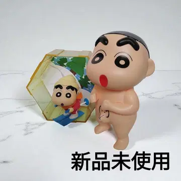 짱구는 못말려 피규어 2개 세트 귀여운 스키 & 알몸 미사용 새상품